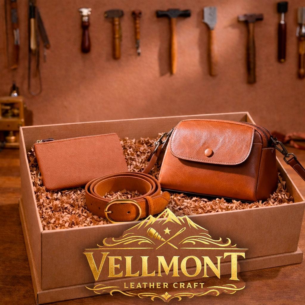 Leather Gift Box for Women, Crossbody Bag Wallet Belt Set, Luxury Gift Set for Her, Birthday Anniversary Gift, Ready to Gift Set
