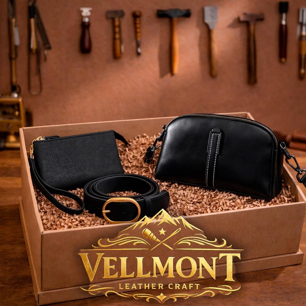 Leather Gift Box for Women, Crossbody Bag Wallet Belt Set, Elegant Gift for Her