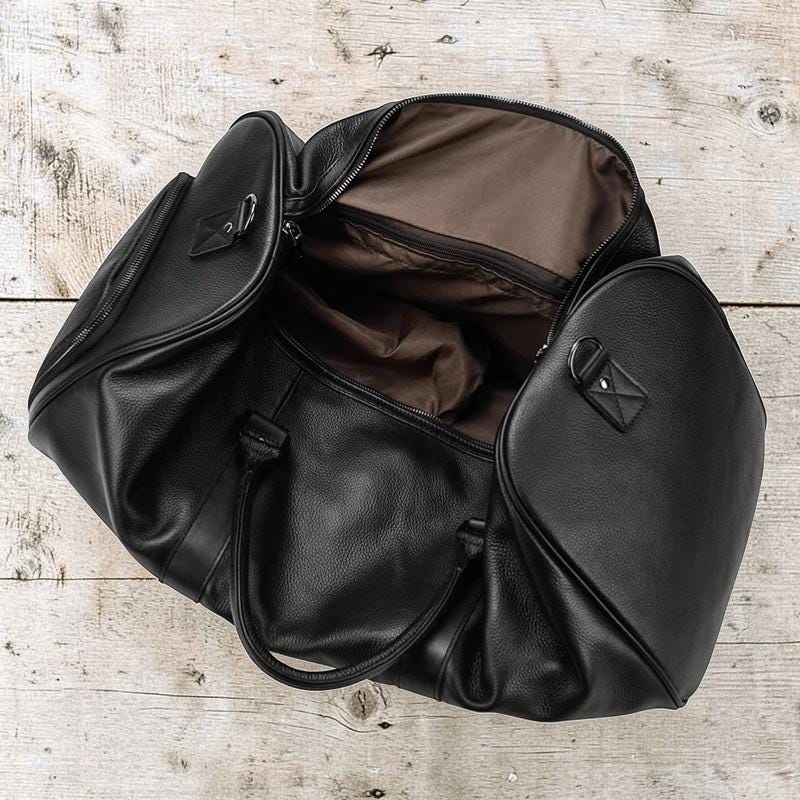 Leather Weekender Bag – Vintage Travel Duffle Bag, Mens Carry On Leather Bag, Overnight Bag with Shoe Compartment, Large Gym Travel Bag