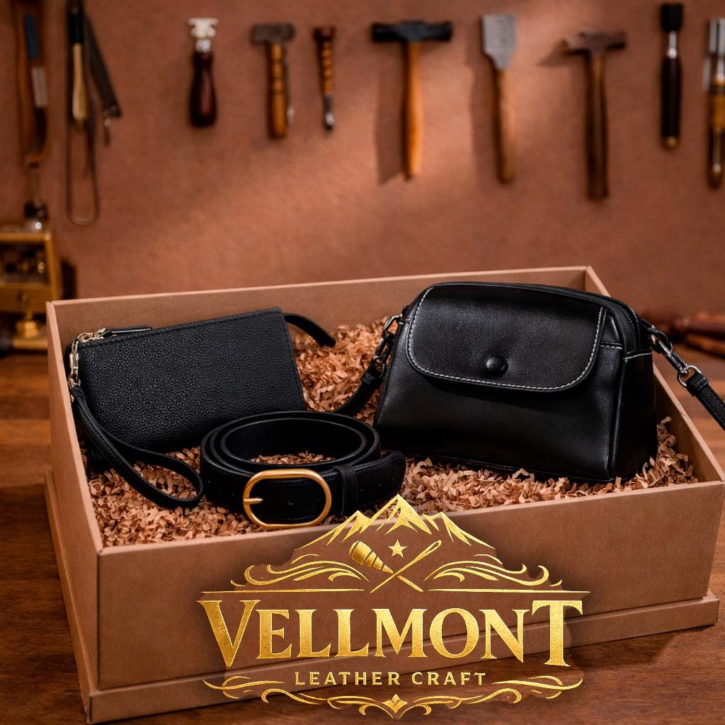 Leather Gift Box for Women, Crossbody Bag Wallet Belt Set, Luxury Gift Set for Her, Birthday Anniversary Gift, Ready to Gift Set