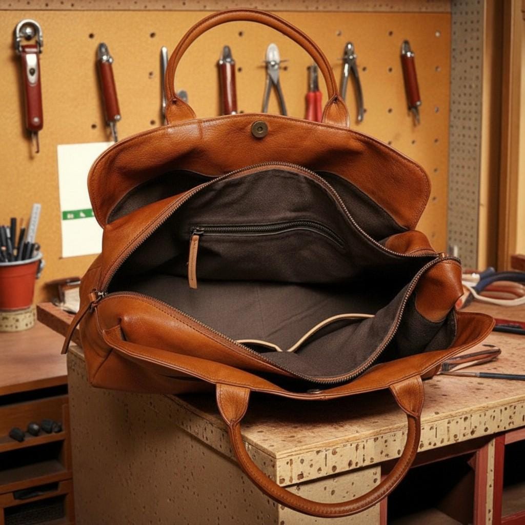 Large Genuine Leather Laptop Tote Bag for Women – Vintage Cowhide Shoulder Handbag Business Travel Weekender