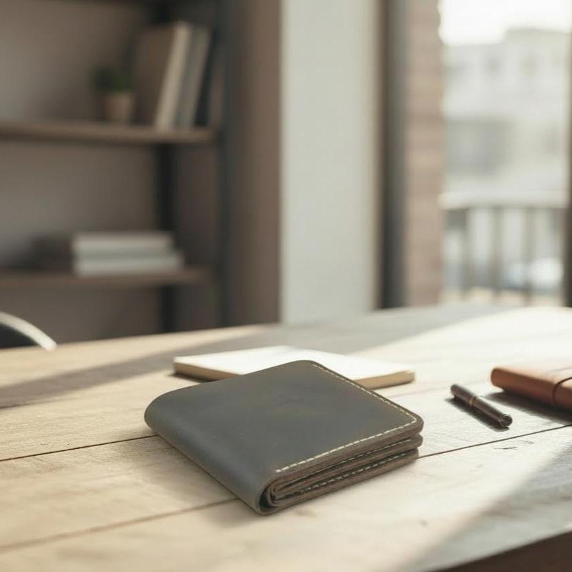 Crazy Horse Leather Men's Wallet with Money Clip, Vintage Genuine Leather Bifold Wallet, Slim Men Wallet, Minimalist Leather Wallet