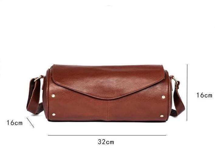 Leather Sling Bag for Men, Vintage Crossbody Backpack, Genuine Leather Chest Bag, Casual Travel Daypack, Motorcycle Bag