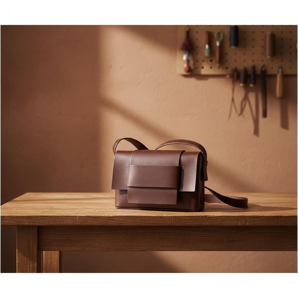 Geometric Leather Crossbody Bag, Genuine Leather Small Shoulder Purse, Minimalist Box Bag for Women, Evening Bag Gift for Her