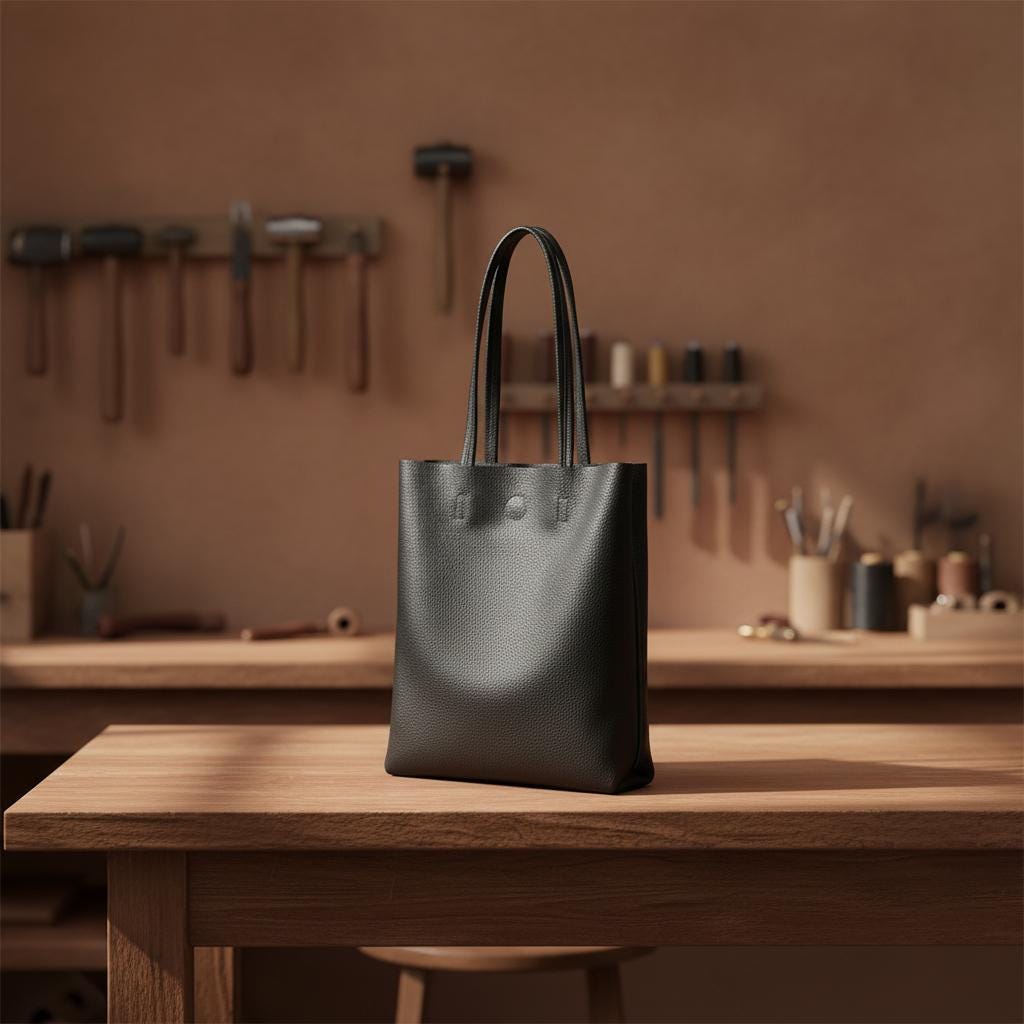 Large Genuine Leather Tote Bag for Women – Minimalist Bucket Shoulder Shopper, Soft Cowhide Everyday Work Bag
