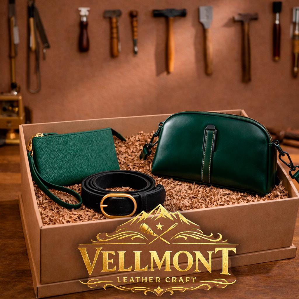 Leather Gift Box for Women, Crossbody Bag Wallet Belt Set, Elegant Gift for Her