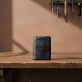 Leather Wallet for Men & Women – Vintage Bifold Clutch Purse with Strap Closure, Slim Card Holder
