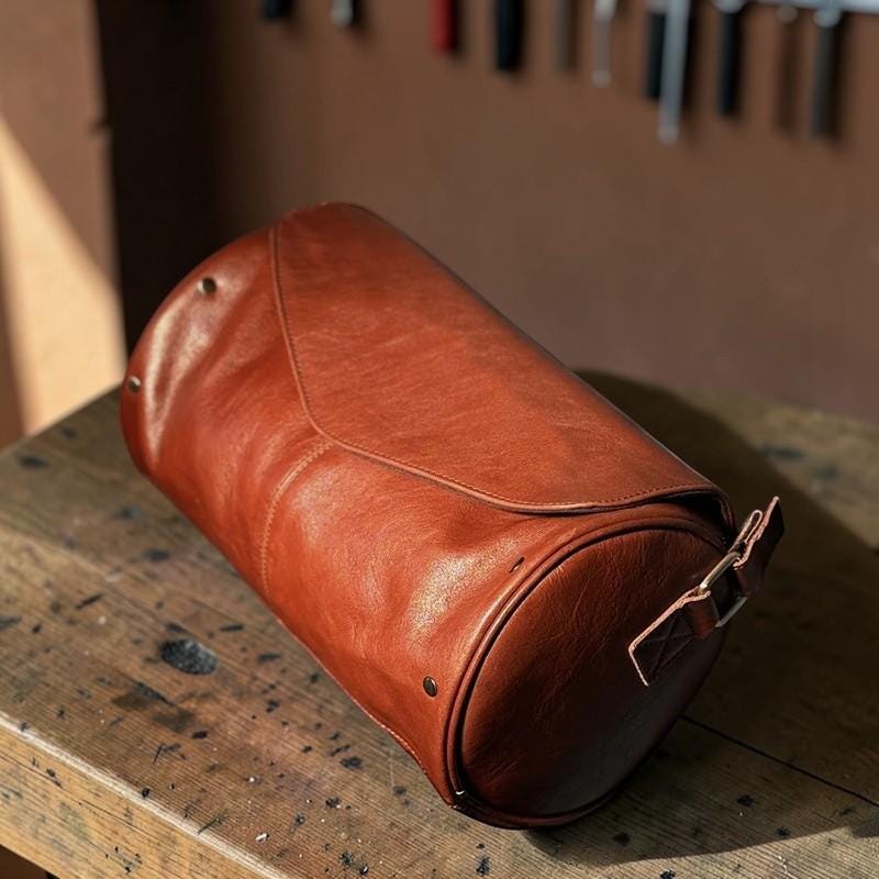 Leather Sling Bag for Men, Vintage Crossbody Backpack, Genuine Leather Chest Bag, Casual Travel Daypack, Motorcycle Bag