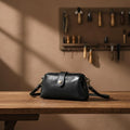 Genuine Leather Women Crossbody Bag – Small Cowhide Shoulder Purse, Handmade Brown Leather Clutch with Strap, Everyday Minimalist Bag