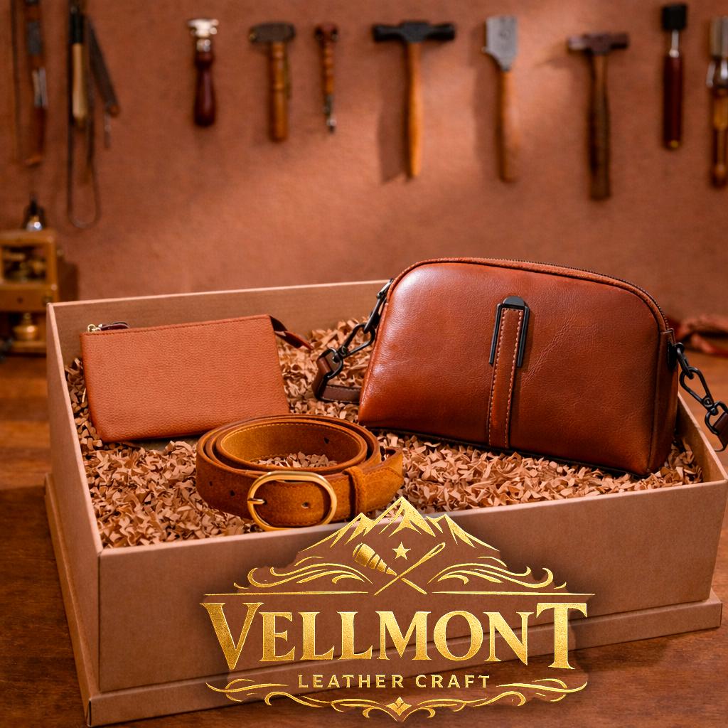 Leather Gift Box for Women, Crossbody Bag Wallet Belt Set, Elegant Gift for Her