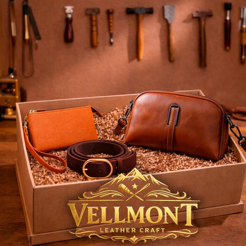 Leather Gift Box for Women, Crossbody Bag Wallet Belt Set, Elegant Gift for Her