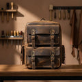 Backpack 17" Laptop Bag – Vintage Brown Genuine Cowhide Travel Rucksack for Work & School