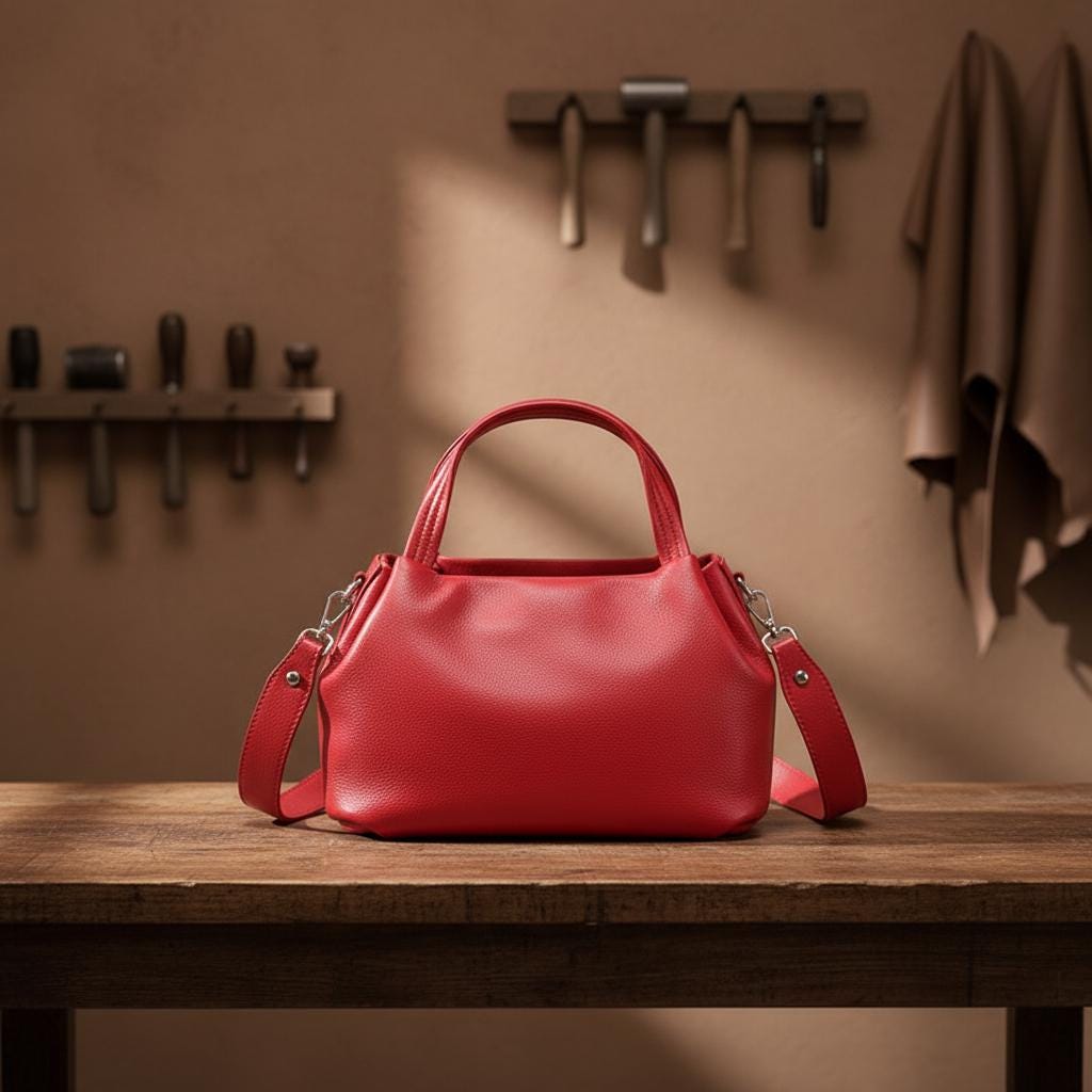 Large Genuine Cow Leather Tote Bag for Women, Soft Shoulder Crossbody Satchel, Everyday Designer Handbag