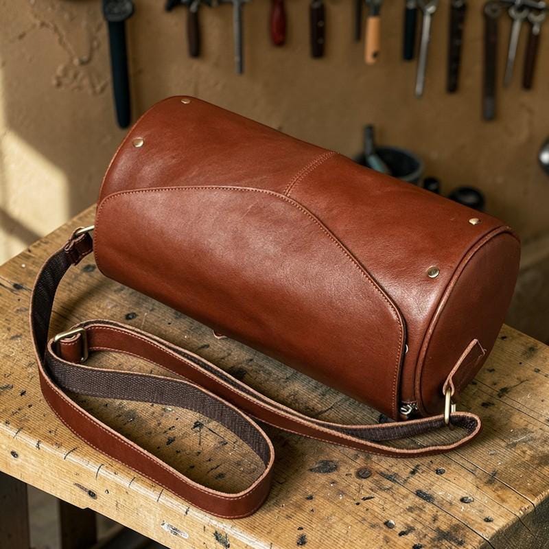 Leather Sling Bag for Men, Vintage Crossbody Backpack, Genuine Leather Chest Bag, Casual Travel Daypack, Motorcycle Bag