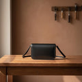 Genuine Leather Small Crossbody Bag for Women, Brown Cowhide Retro Shoulder Purse, Minimalist Flap Handbag