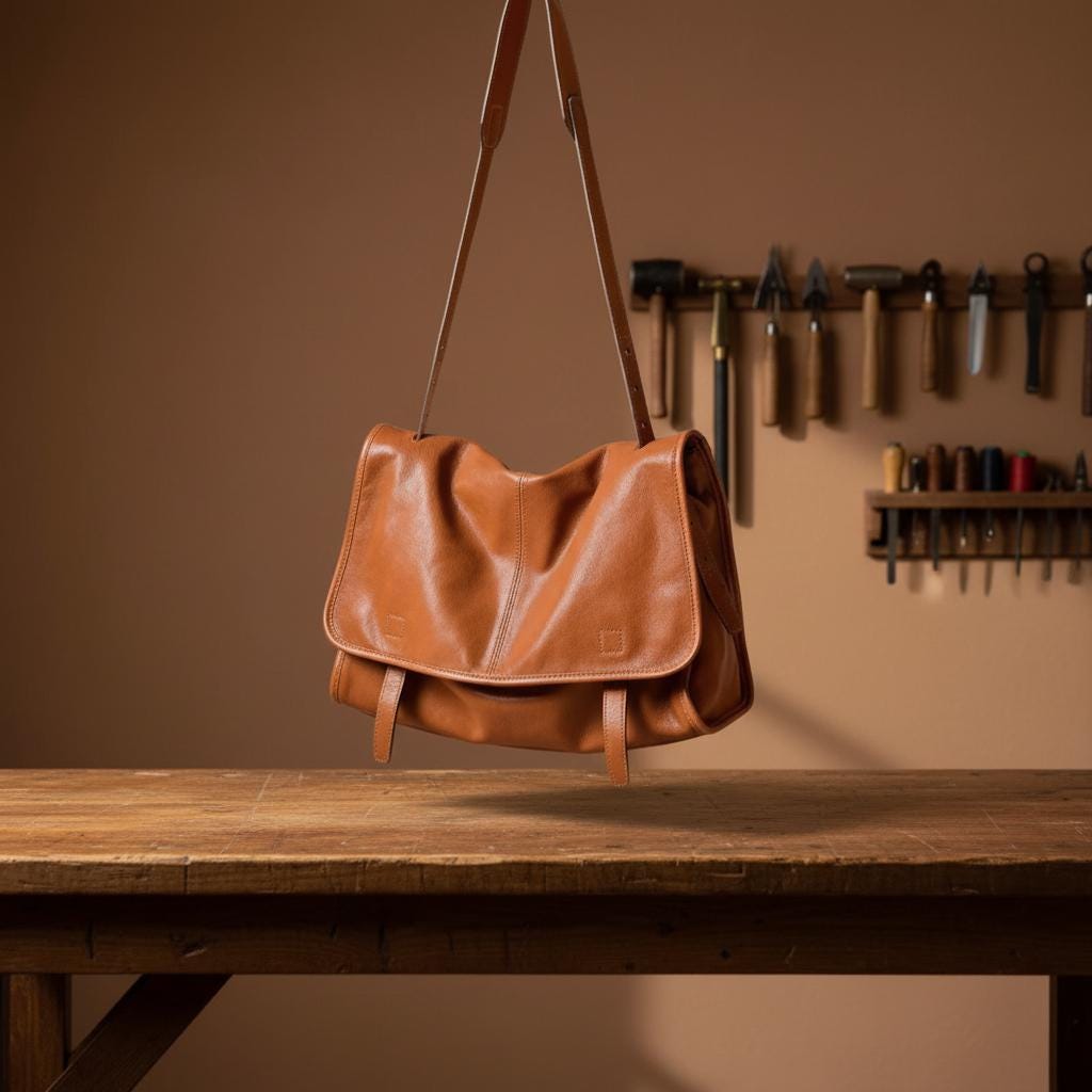 Large Genuine Leather Messenger Bag for Women, Vintage Brown Shoulder Bag, Commuter Crossbody Laptop Tote