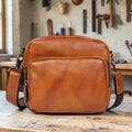 Men's Genuine Leather Crossbody Bag – Small Shoulder Messenger Bag, First Layer Cowhide Phone Bag, Vintage Everyday Travel Purse